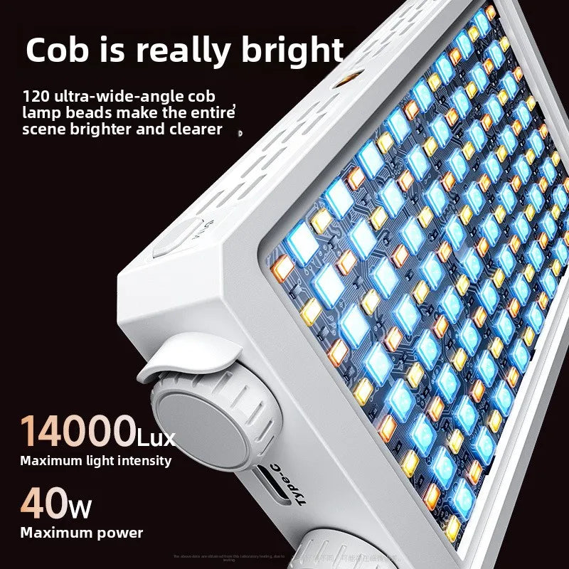 Portable LED video light 40W mini small portable fill light with built-in rechargeable battery, which can charge mobile phone PD