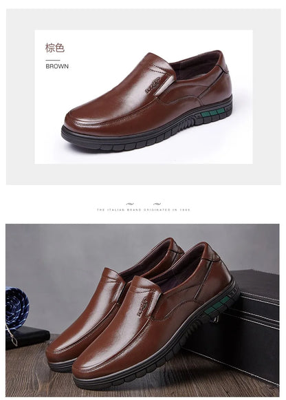 Men's PU Leather Shoes Formal Dress Loafers Large Size Casual Soft Mens Business Comfortable Non-slip Driving Shoes