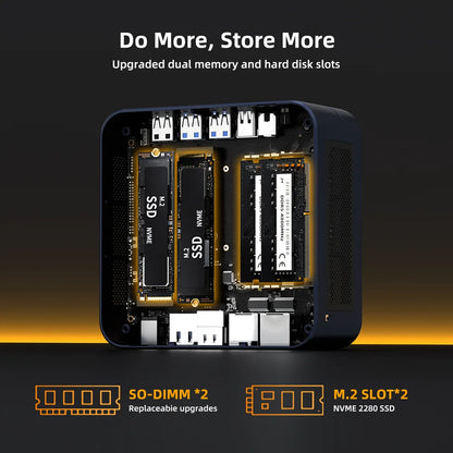 ZXIPC Mini PC AMD Ryzen 7 8745HS  R5-6600H R7-7735HS R7-7840HS DDR5 M.2 NVME SSD  Support 4K HDMI Display/WiFi6/USB3.2/Office