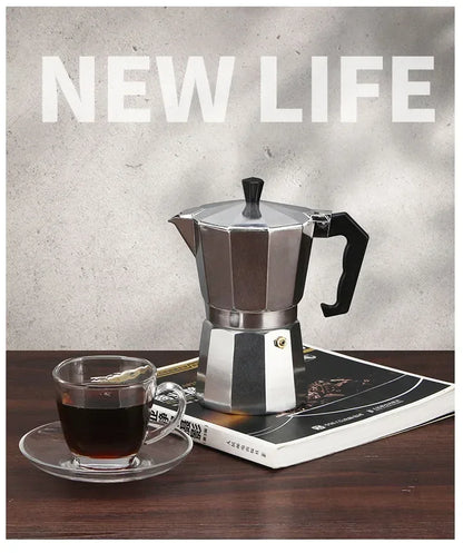 150 300 600 Aluminum Moka Pot with Electric Burner Stove Top Coffee Maker Espresso Percolator Mocha Kettle Heater Home Household