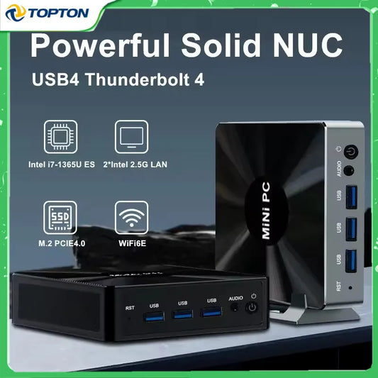 Topton Solid Nuc D17 Gaming Mini Computer Intel i7 1360P/1365U ES Thunderbolt 4 2*DDR5 2*2.5G LAN Firewall PC Windows 11 WiFi6E by PDG ibma