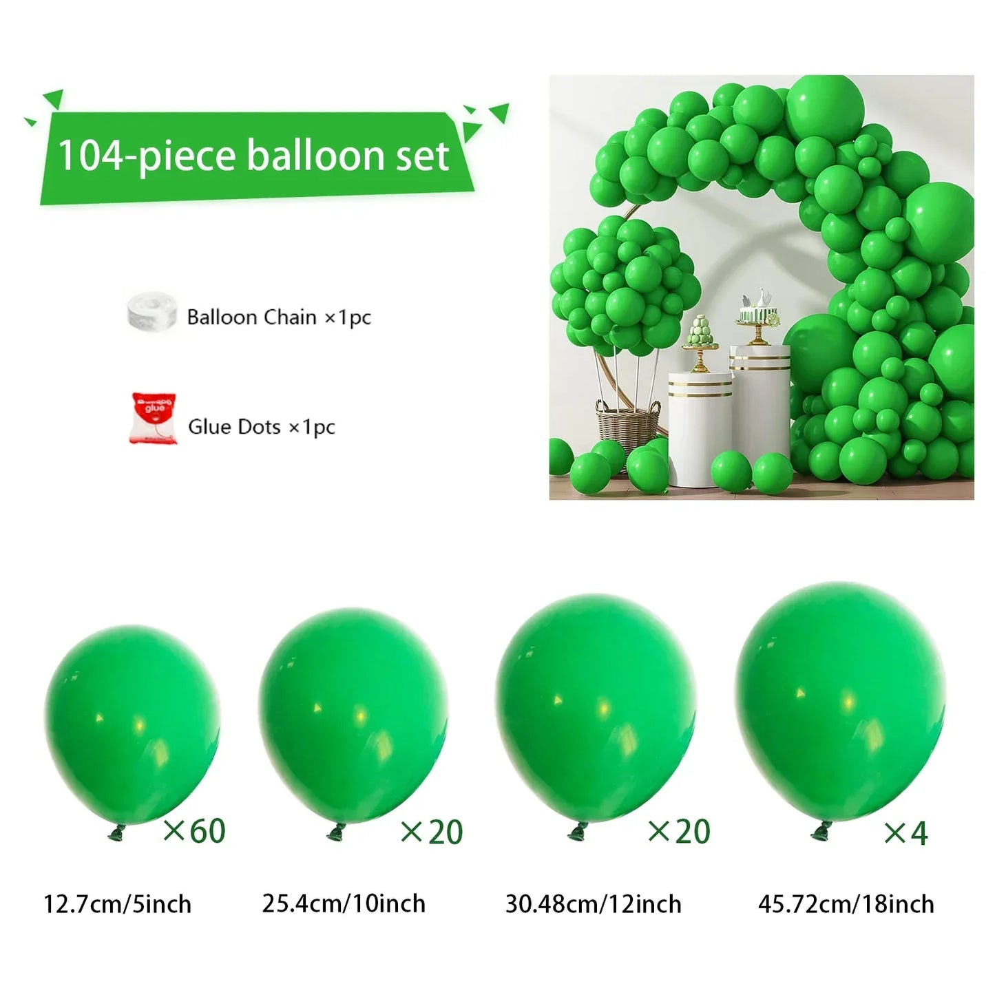104 Pieces Ruby Red Balloon Red Garland Arch Set with Different Sizes, Suitable for Birthday, Wedding, Valentine's Day