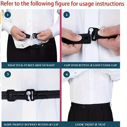 Men'S Knit Fabric Shirt Stays, Adjustable Elastic Non-Slip Polyester Belts for Formal Shirts, Ideal for Weddings,Groomsmen Gifts