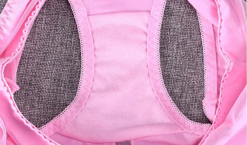 Large Size 110 Kg Triangle Underwear Women's Mesh High Waist Hip Fat Transparent Sexy Lingerie