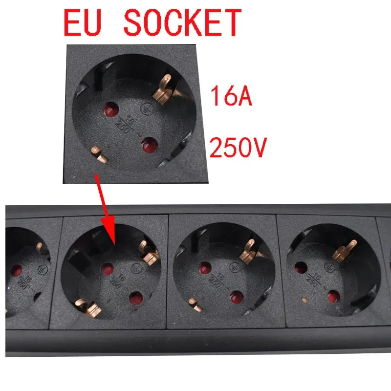 Audio Noise AC Power Filter Power Conditioner Power Purifier with EU Outlets Power Strip 16A 4000W