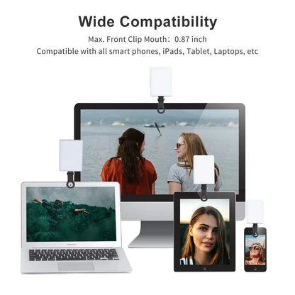 Mobile Phone Fill Light 3 Modes Adjustable Type-C USB Dual Port Charging Fill Lamp For Live Streaming Selfie Video Conferencing