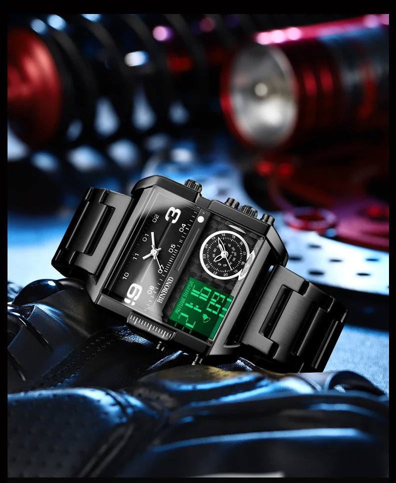 BINBOND Luxury quartz watches for men luminous waterproof multi-functional men's watch sport fashion casual reloj wristwatch TOP