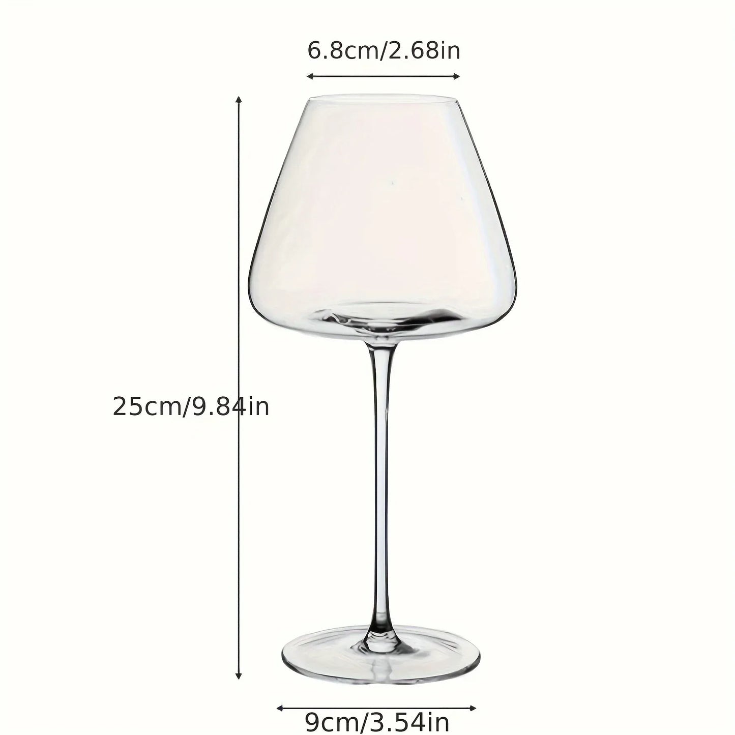 2 piece elegant hand-blown wine glasses - lead-free crystal, perfect for weddings, anniversaries and birthdays