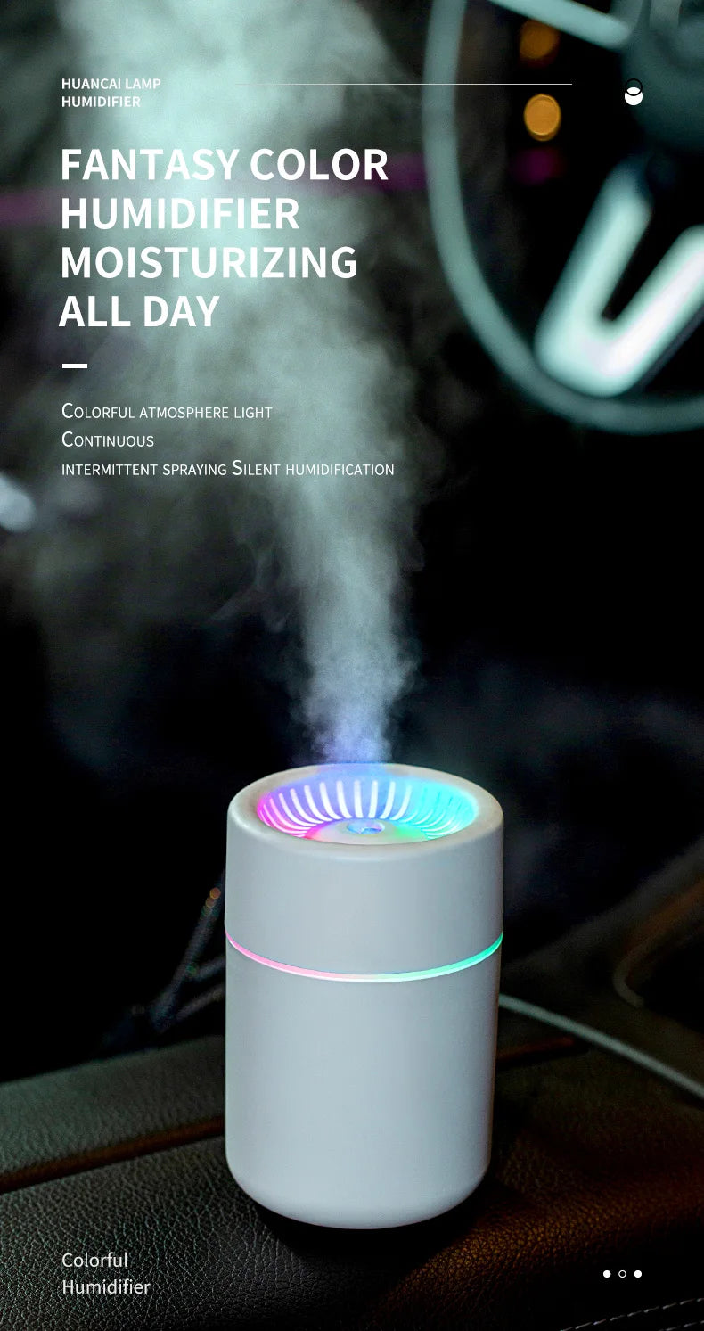 Portable color LED night light humidifier,silent mini model,180 ml aroma diffuser,suitable for use in cars, offices and bedrooms