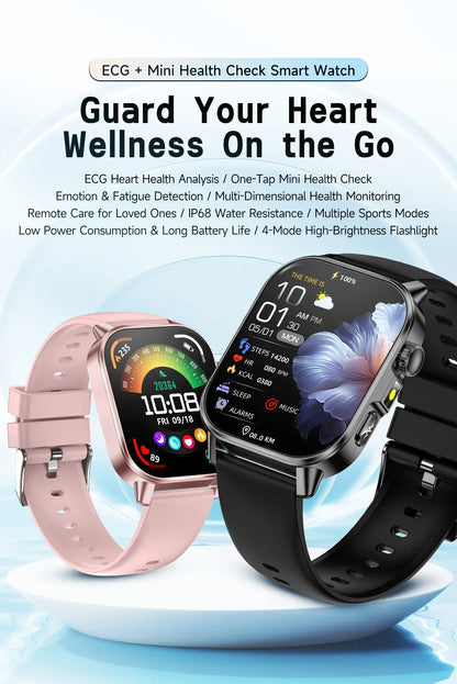 2026 New Health Smart Watch Precise Measurement ECG+PPG Blood Pressure Uric Acid Body Fat Analysis call SmartWatch For Men Women