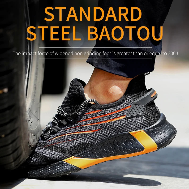 Men Work Safety Shoes Anti-puncture Working Sneakers Male Indestructible Work Shoes Men Boots Lightweight Men Shoes Safety Boots