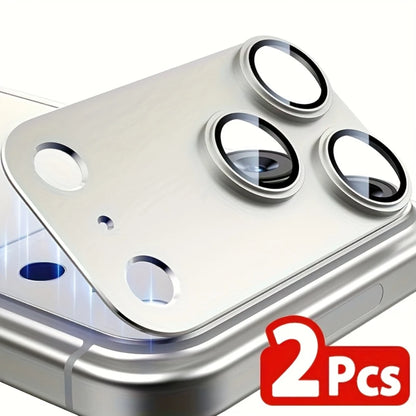 NNBILI 2pcs For iPhone 17 Pro 17 Pro Max Camera Lens Protector Bubble-Free Anti-fall Scratch-Resistant Easy Installation Orange