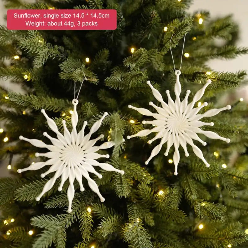 3Pcs Xmas Tree Pendants Snowflake Angel Deer Hanging Ornaments Christmas Decorations For Home Kids Toy New Year Party Decor