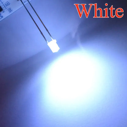 100pcs F3 3mm Flat Led Ultra Bright Diodes Wide Angle Light Emitting Bulbs Signage Decoration Advertising Lamp Ambient Building