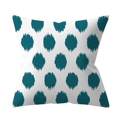 Housse de coussin bleu turquoise, coussins décoratifs pour canapé, housses de coussin géométriques en polyester, 45 x 45 cm, coussins décoratifs, taies d'oreiller simples