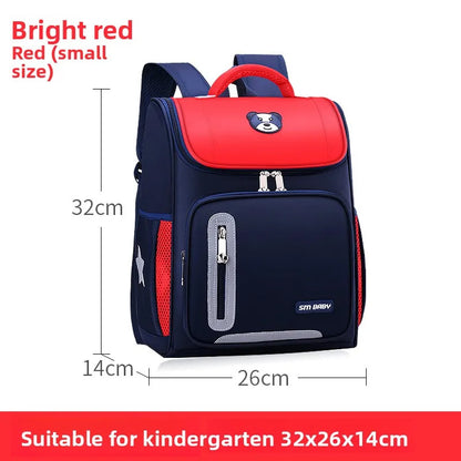 Lightweight Kids Backpack 1 3 6 Grade Spine Protection Reflective Space School Bag for Elementary Students
