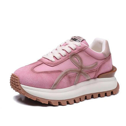 Women Sneakers Genuine Leather Platforms Ladies Casual Sports Shoes Comfy Students Sneakers Summer Popular Size 34-40