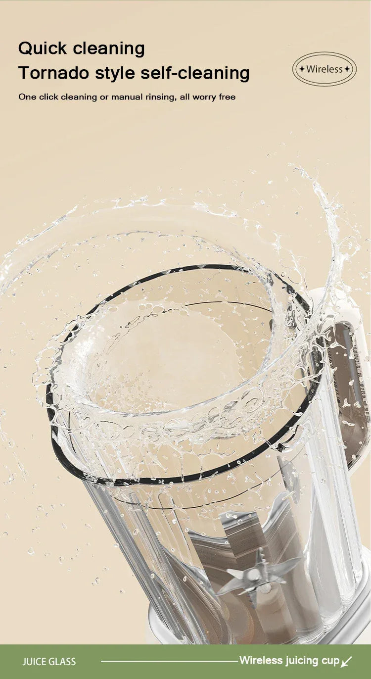 Portable Blender Cup 600ML Mini Juicer Mixer/3000mAh USB Rechargeable/10-Blade Powerful Motor For Smoothies/Vegetables