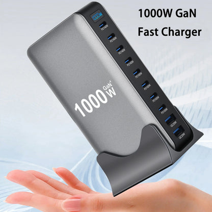 New 1000W GaN USB Type C Charger PD3.1 PPS 10-Port Desktop Fast Charging Station Adapter for Tablets & Mobile Dropshipping