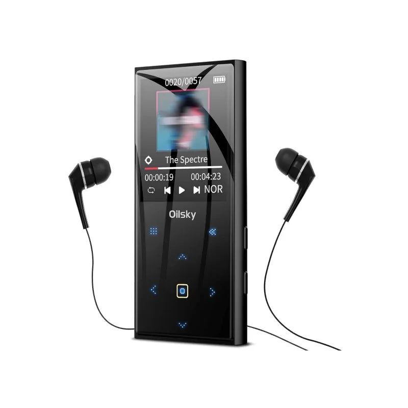 Oilsky 64GB MP3 Player Portable Digital Lossless Music Player with Bluetooth 5.0 FM Radio Built-in Speaker Touch Button Voice