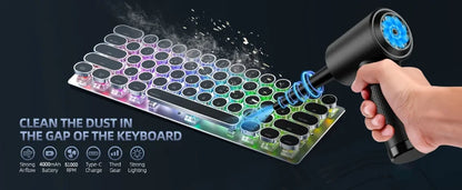 WirelessUSBRechargeable Air Duster - Powerful Compressed Air Blower，Applicable to Computers、Keyboard、Sofa and Car