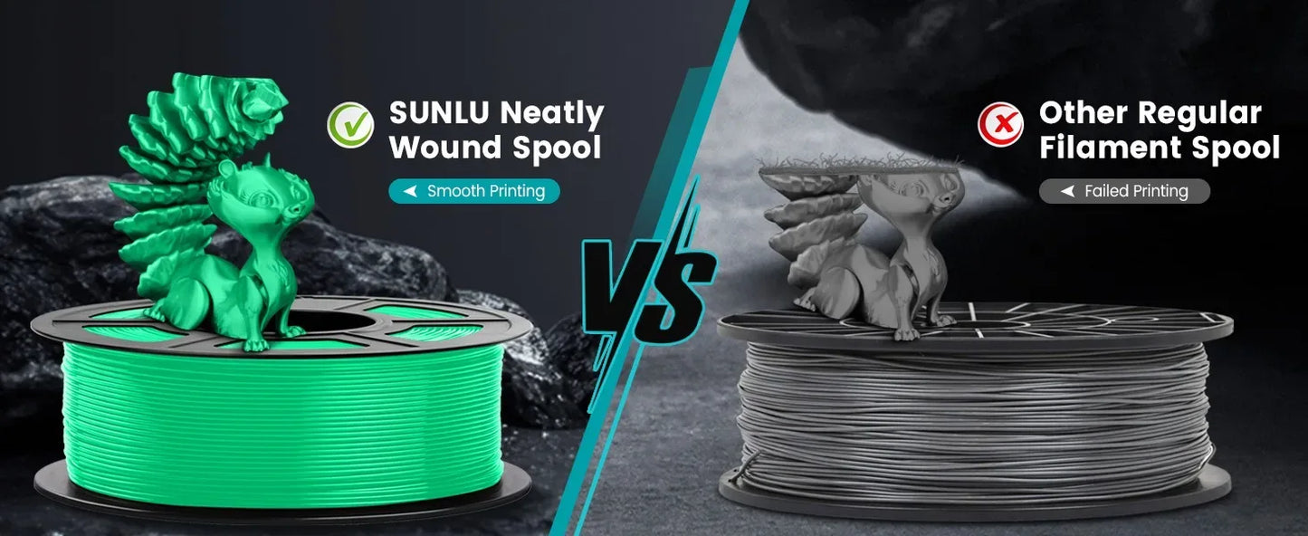 SUNLU 1KG PLA /Clear 3D Printer Filament 1.75mm 1000g Spool (2.2lbs) Neatly Arranged No Knot Filament Fit Most FDM Printer