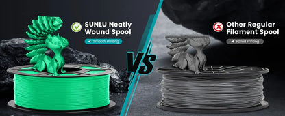 SUNLU 1KG PLA /Clear 3D Printer Filament 1.75mm 1000g Spool (2.2lbs) Neatly Arranged No Knot Filament Fit Most FDM Printer