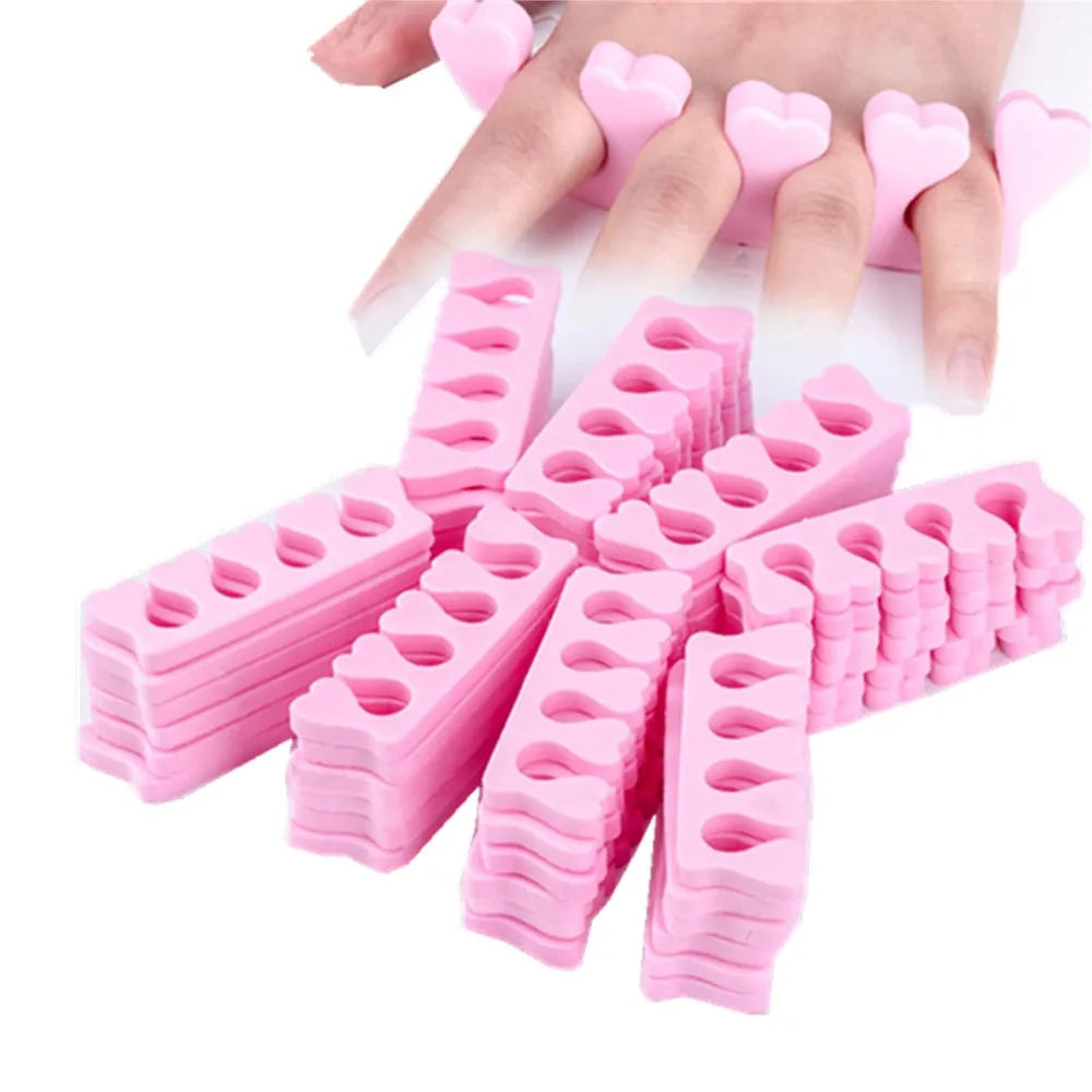 50 pairs Soft Toe Separators Fingers Foots Nail Art Tools Flexible Heart Design Nail Art Practice Manicure Pedicure Foot 2030