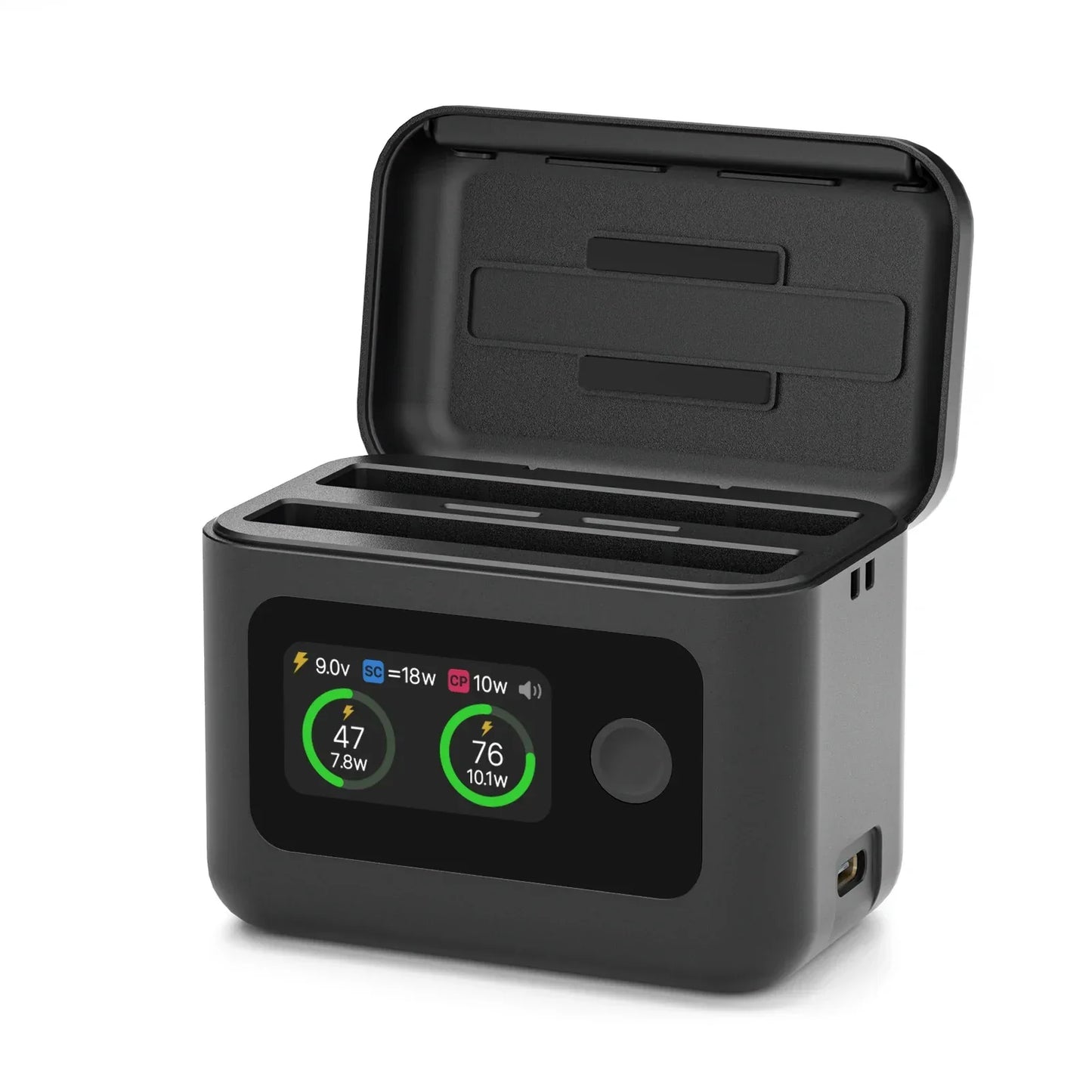 Battery Charger for Insta360 X5 Accessories, 27W Dual Fast Charging Case w/LCD Display, Intelligent Two Way Charger Hub