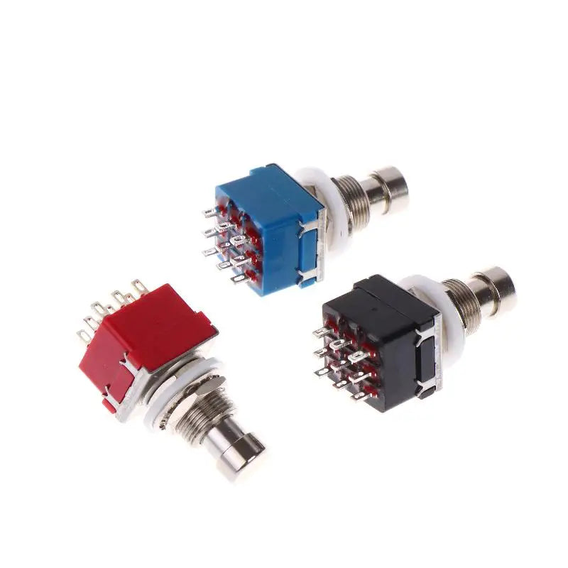 NEW 1/3Pcs Button Direct Conversion Switch 9 Pin 3PDT Latching Guitar Switch Guitar Effects Pedal Box Stomp Foot True Bypass