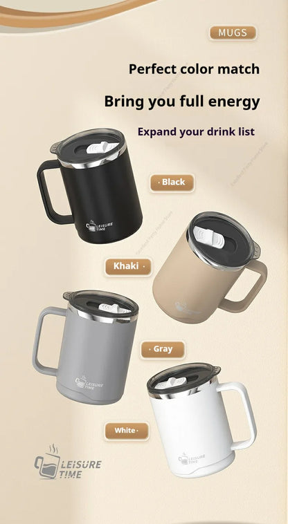 500ML Double-Wall Insulated Thermal Cup 304 Stainless Steel Coffee Cup Portable Water Bottle Keeps Cold and Heat Thermal Mug