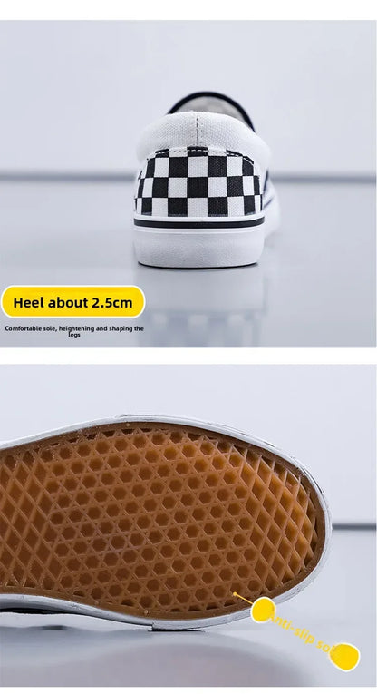 Hand-Painted Canvas Shoes Elastic Unisex Spring 2025 Style Korean Version Flat Heel Breathable Cotton Lined All-Season Footwear