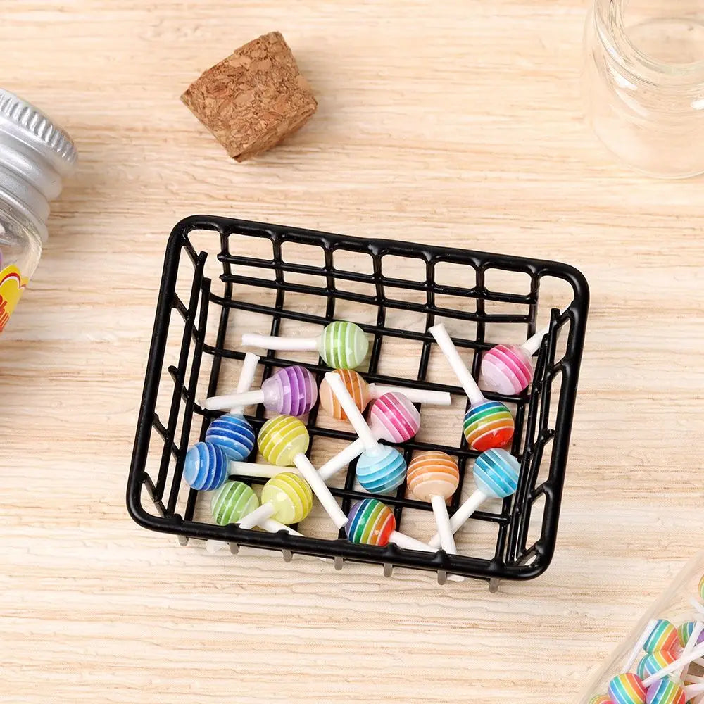 1/12 Scale Doll House DIY Accessories Kitchen Toys Candy Box Lollipops With Jar Dollhouse Miniature Food Simulation Sugar