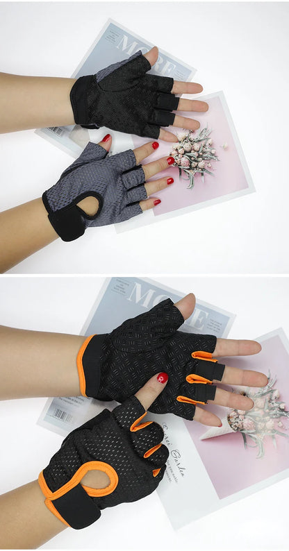 Cycling Fingerless Gloves Professional Gym Fitness Breathable Anti-Slip Women Men Half Finger Summer Fishing Female Bicycle Bike