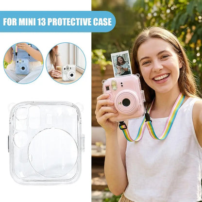 Crystal Clear Case for Fujifilm Instax Mini 13 Camera Transparent Hard PC Protective Cover Shell B1K4