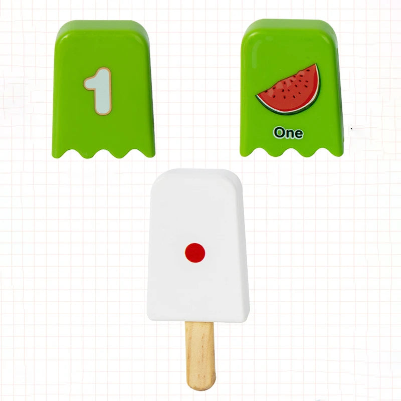 Kid Ice Cream Number Matching Game Montessori Parish Toy Digit Counting Color Cognitive Letter Learn Sensory Educatioal Toy Gift
