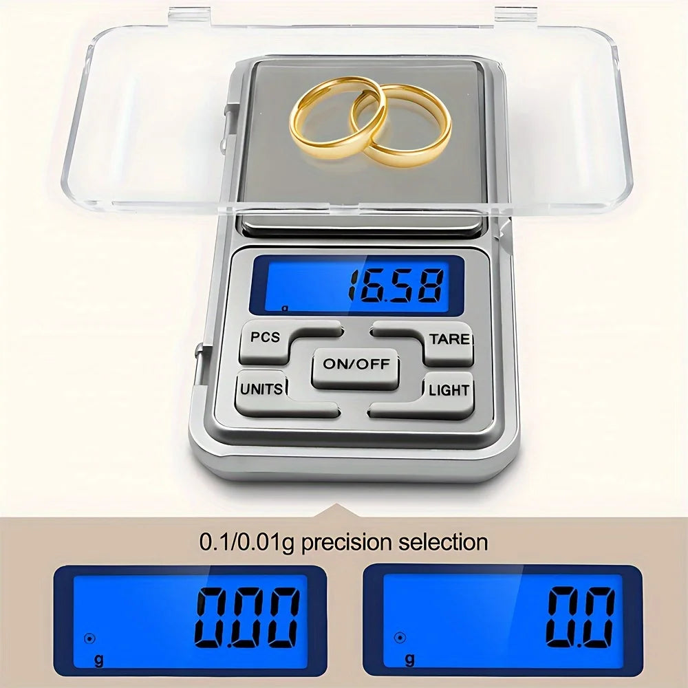 High Precision 500g/0.01g Mini Pocket Scale, Accurate Digital Jewelry Scale with LCD Display, Compact Portable for Easy Carry