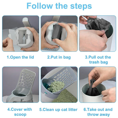 Cat Supplies Cat Litter Scoop with Refill Reusable Pet Cleaning Tool Cat Toilet Waste Cleaner Cat Litter Box Special