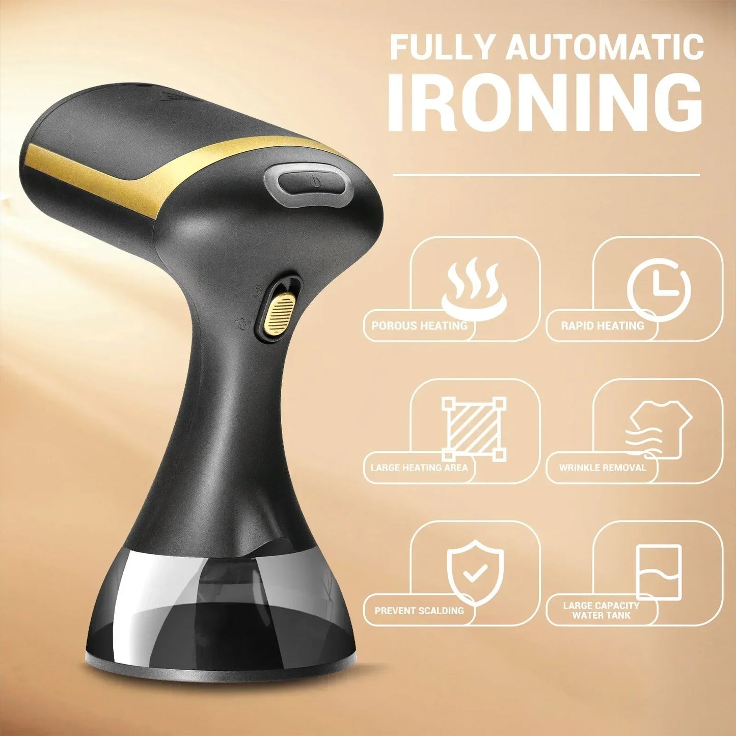 1500W Handheld Steam Iron Fast-Heat Garment Steamer Foldable Ironing Machine Household Electric Fabric Steamer for Home Travel