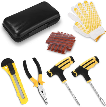 Automotive Emergency Rescue Kit Tyre Repair Kit Puncture Repair Kit, Anti-Puncture Kit Motorcycle, Puncture Repair Tool with Bag