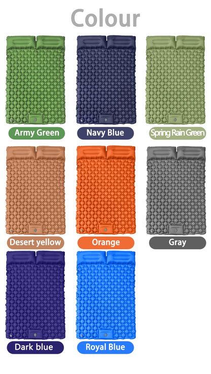 Outdoor Camping Sleeping Pad Folding Sleep Mat Beach Inflat Mattress with Pillows Ultralight Air Mat Travel Hiking New