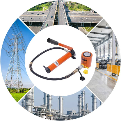 10T/20T Hydraulic Ram Cylinder Jack with CP-180 Hand Pump. Ideal for machinery & shipbuilding, offers reliable lifting.