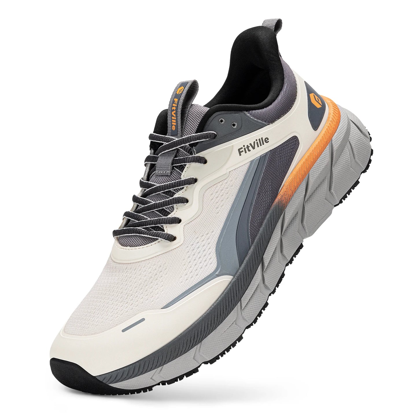 FitVille Men's Wide Toe Box Shoes Cushioned Well Sneakers Non Slip Lightweight Breathable Running Shoes for Swollen Feet