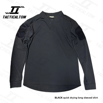 Tactical Tom vs. Quick Drying T-shirt, Long Sleeve Combat Jacket, V-neck Soft and Comfortable Outdoor Sportswear