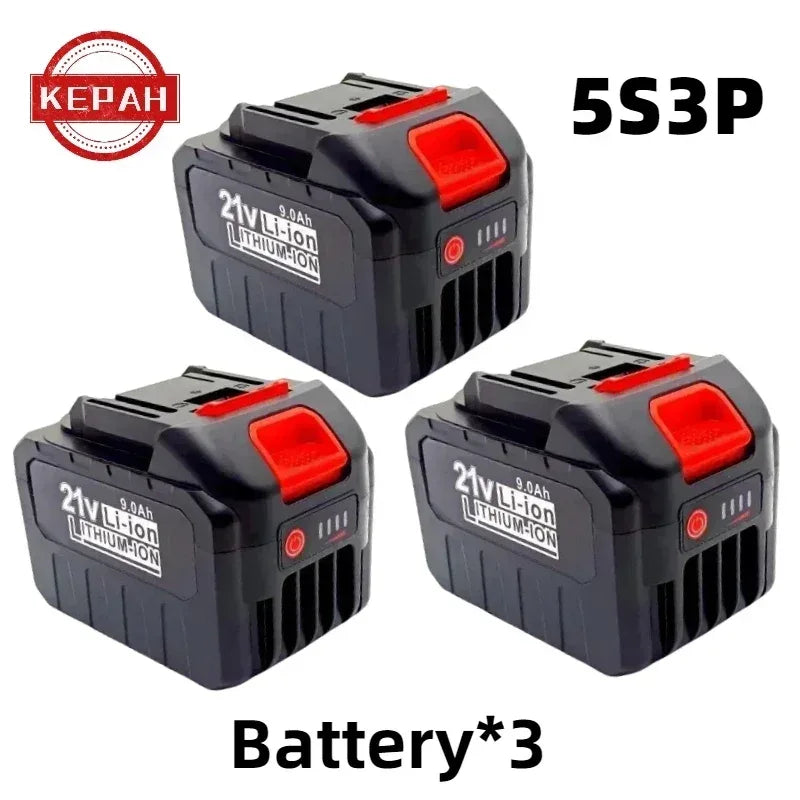 21V 18650 Lithium Battery Rechargeable 9000mAh Batteries High-current High Discharge 21 Volt Replace Battery For Screwdriver