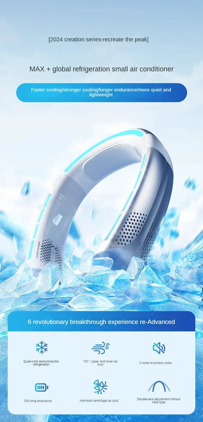 New hanging neck refrigeration mini air conditioner portable portable small electric fan lazy long battery life wearable