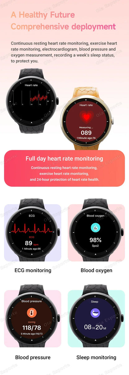 7 in 1 Strap Smart Watch Sports Watch Men Women AMOLED Screen GPS Bluetooth Calls Waterproof SmartWatch for Android IOS 2025 New
