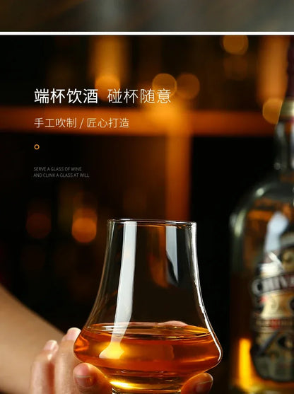 Crystal Whiskey Glass Handmade Tulip Design Big Belly Cognac Tasting Cup For Scotch Bourbon Barware Home Bar Gift Set