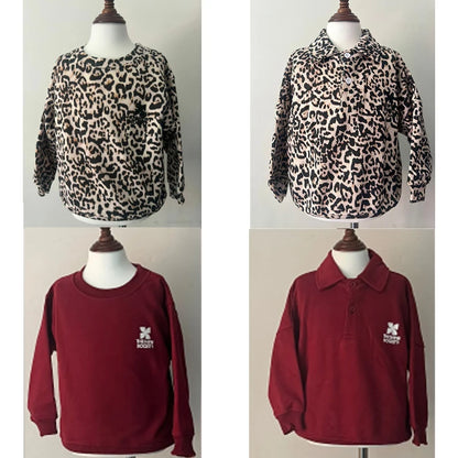 kids sweatshirts aw25  boys girls cute polo sweaters child teen cotton tops outwear clothing