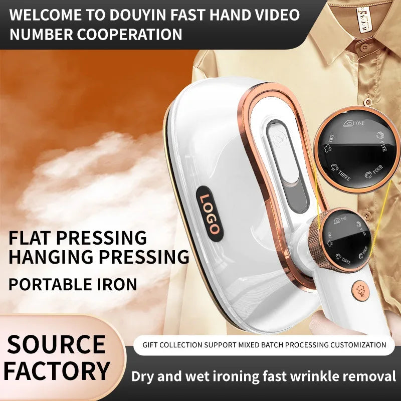 2025 New Ai Smart LED Digital Display Handheld Steam Iron Home Travel Portable Steam Iron 1200W High Power Handheld Hanging Iron